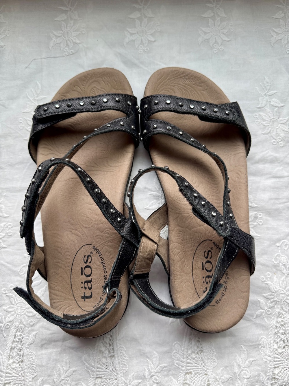 Taos Footwear Black Studded Women's Sandals - Picture 2 of 8